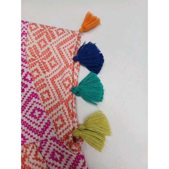 THML Multicolor Jacquard Dress with Tassel Sleeves Size S Tapestry - Picture 6 of 10